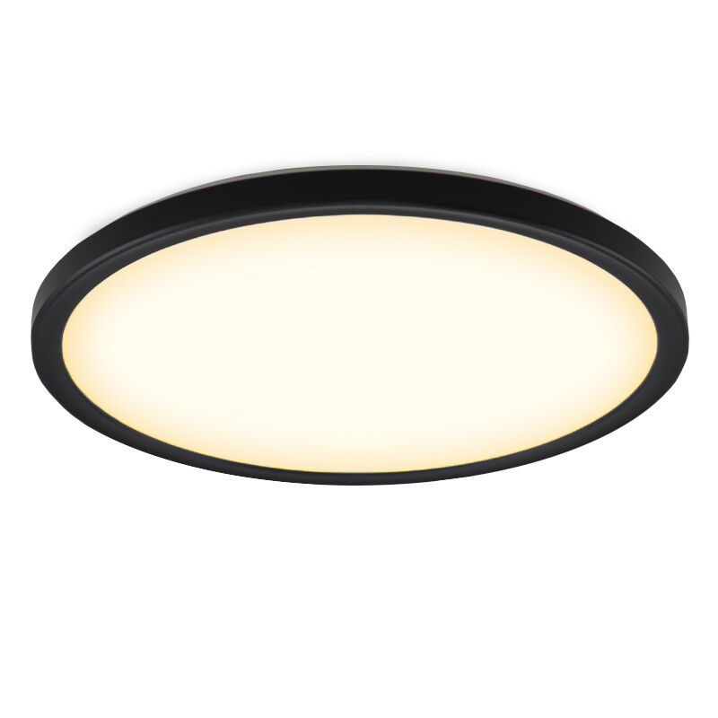 Muovi kattolamppu musta, Shona, 18W, 3000K LED, 3-portaisesti himmennettävä