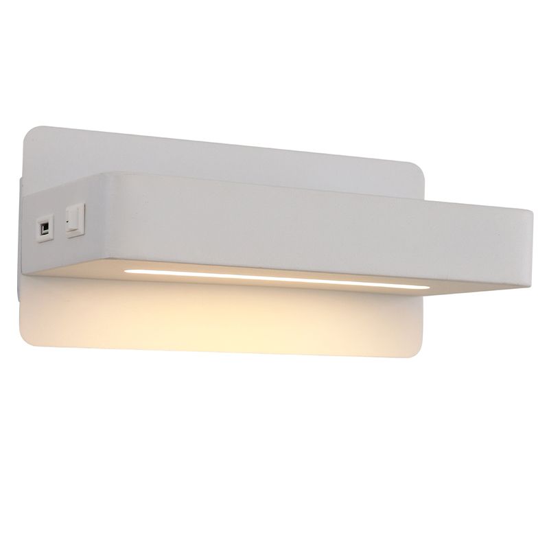 Moderni seinävalaisin valkoinen, Gregor, 10W, 3000K LED, katkaisimella