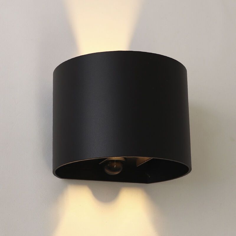 Moderni ylös alas seinävalaisin musta, Dion, 6W, 2700K LED, IP54