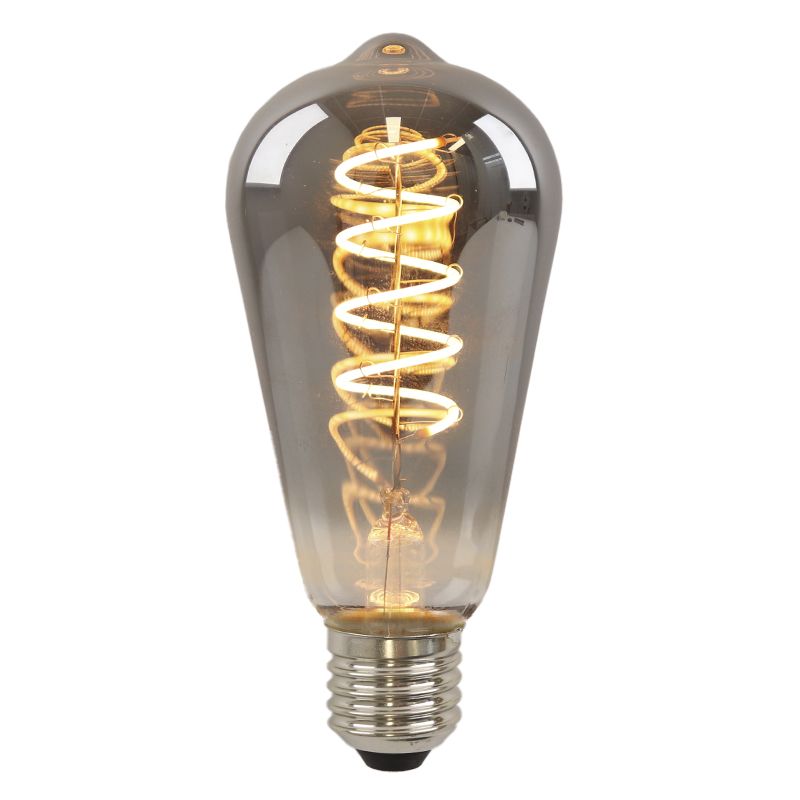 Himmennettävä E27 Olucia LED Edison -lamppu Tuelo, harmaa, 4W, 2200K