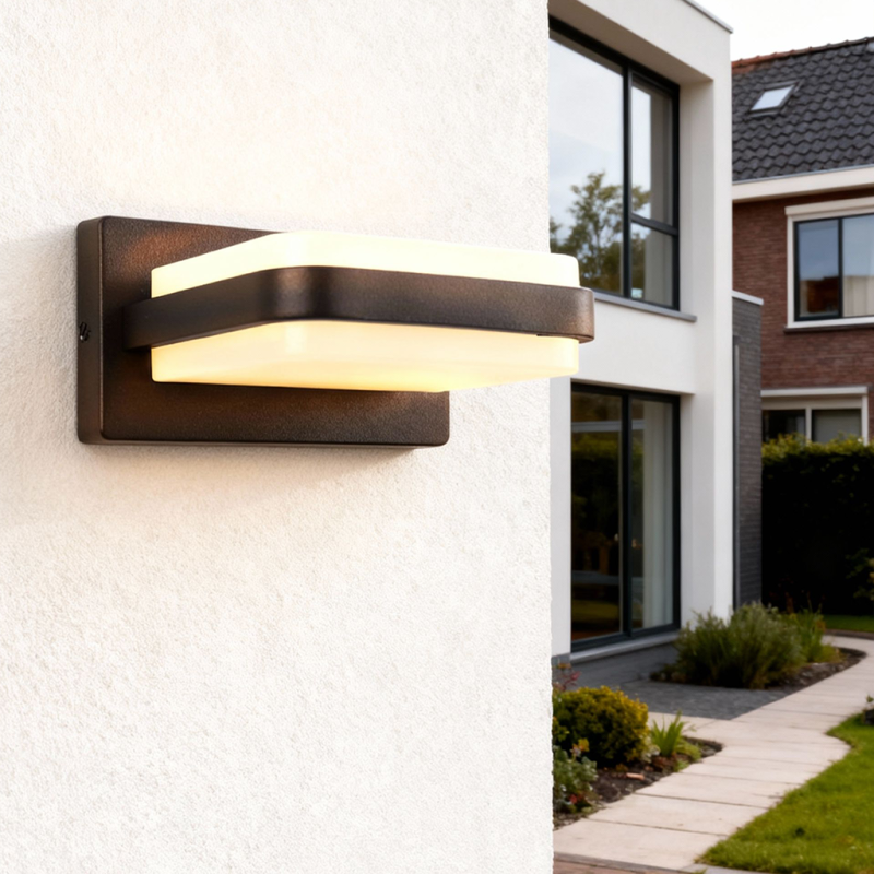 Moderni ulkovalaisin musta, Sita, 12W, 3000K LED, IP44