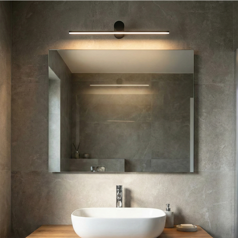 Moderni peilivalaisin musta, Haiko, 8W, 3000K LED, IP44
