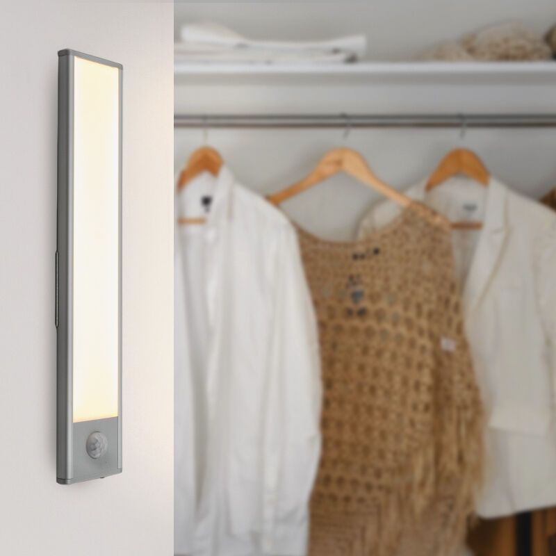 Hopeinen vaatekaapin valo, muovia, Ilana, 1W, 3000K LED
