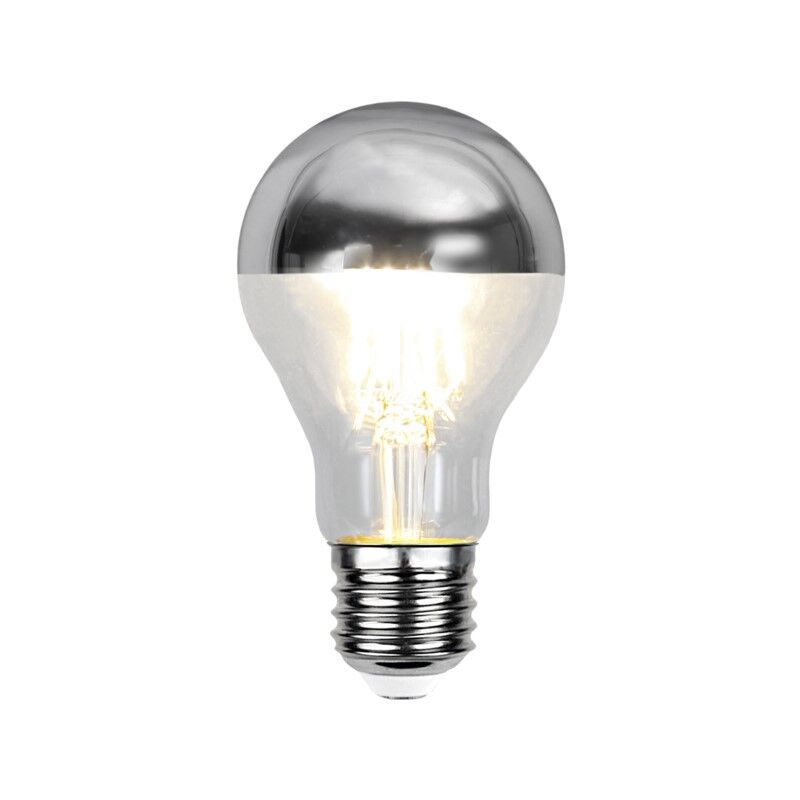 Himmennettävä E27 LED-ajovalo Malik, hopea, A60, 4,8 W, 2700 K, IP44 Himmennettävä E27 LED-ajovalo Malik, hopea, A60, 4,8 W, 2700 K, IP44