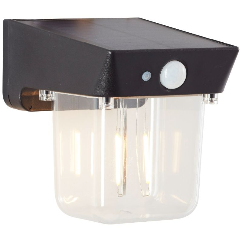 Moderni aurinkovoimainen ulkovalaisin musta, Steijn, 2W, 2700K LED, IP44