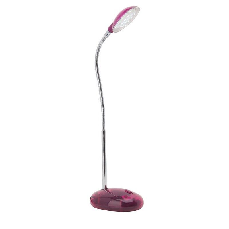 Muovi työpöytävalaisin vaaleanpunainen, Marenthe, 2W, 6000K LED, katkaisimella