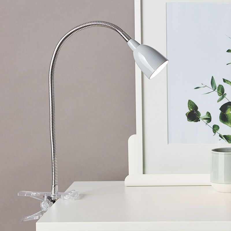 Muovi puristinspotti harmaa, Kit, 2,4W, 3000K LED, katkaisimella
