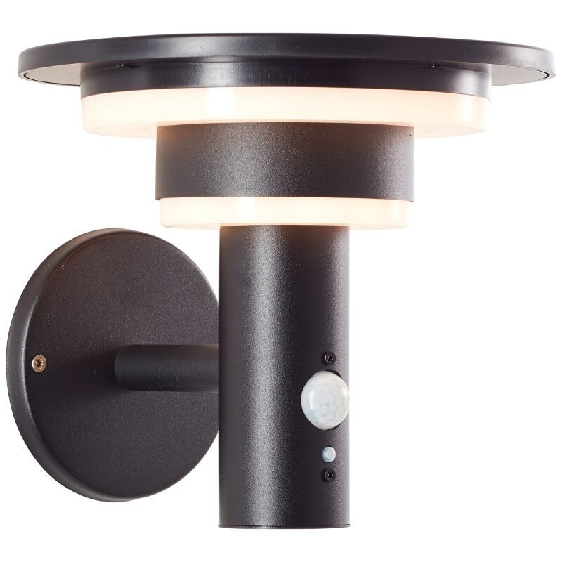 Moderni aurinkovoimainen ulkovalaisin musta, Lonneke, 3W, 3000K LED, IP44