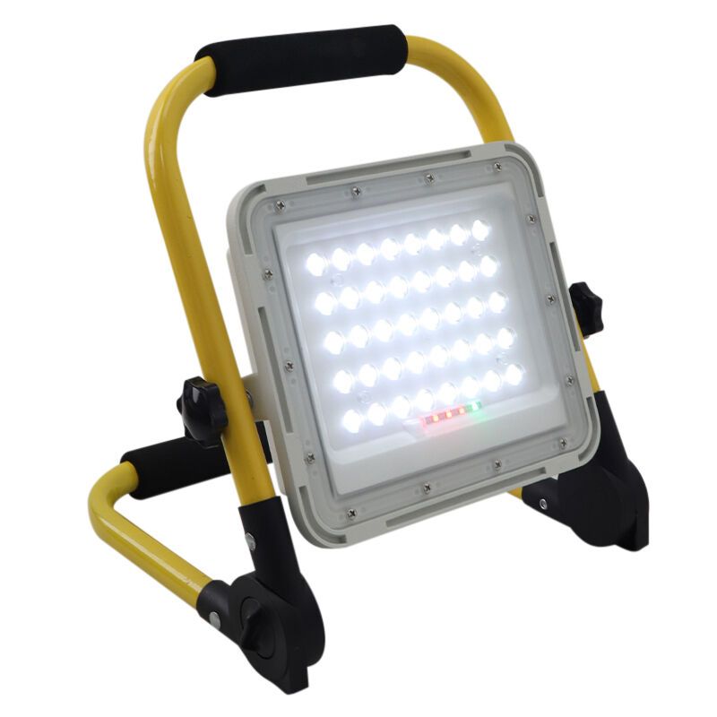 Keltainen ladattava työvalo alumiinia, Hilmi, 60W, 6500K LED, IP44, kytkimellä