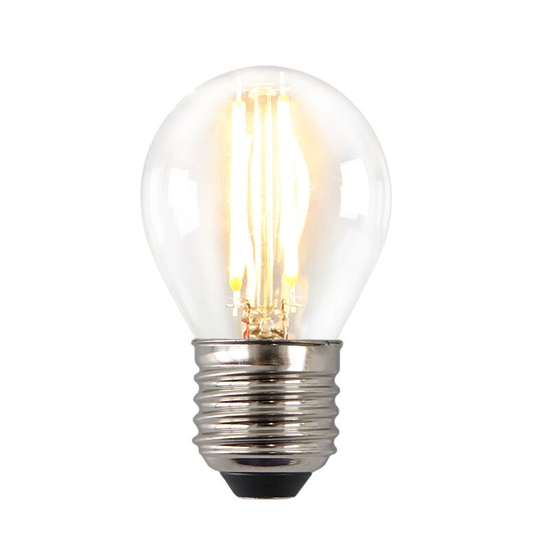 Himmennettävä E27 Olucia LED-lamppu, P45, 3W, läpinäkyvä lasi, 2700k