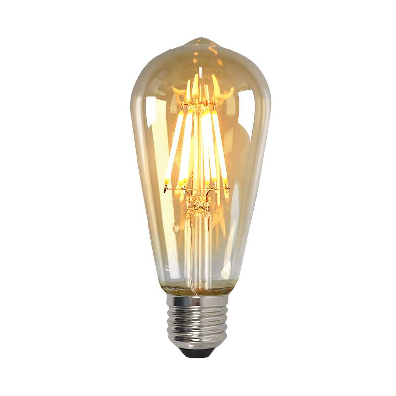 Himmennettävä E27 Olucia Edison LED-lamppu, ST58, 5W, meripihkanvärinen lasi, 2200k Himmennettävä E27 Olucia Edison LED-lamppu, ST58, 5W, meripihkanvärinen lasi, 2200k
