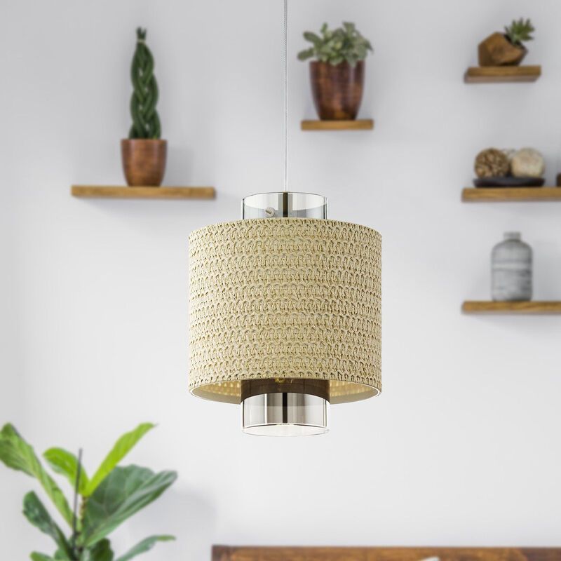 Rustiikkinen lasi riippuvalaisin beige, Erick
