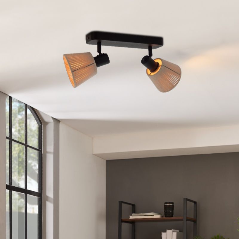 Rustiikkinen kangas kattokohdevalaisin kerma, Serah