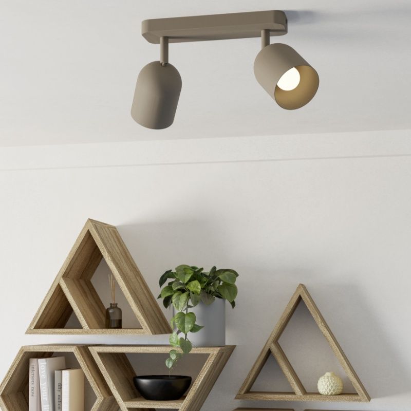 Vintage teräs kattokohdevalaisin ruskea, Tjitte