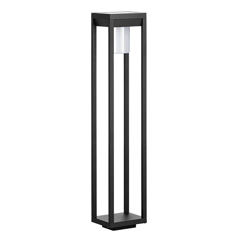 Moderni alumiini aurinkovoimainen ulkolattiavalaisin musta, Kwame, 3,7W, 4000K LED, IP44
