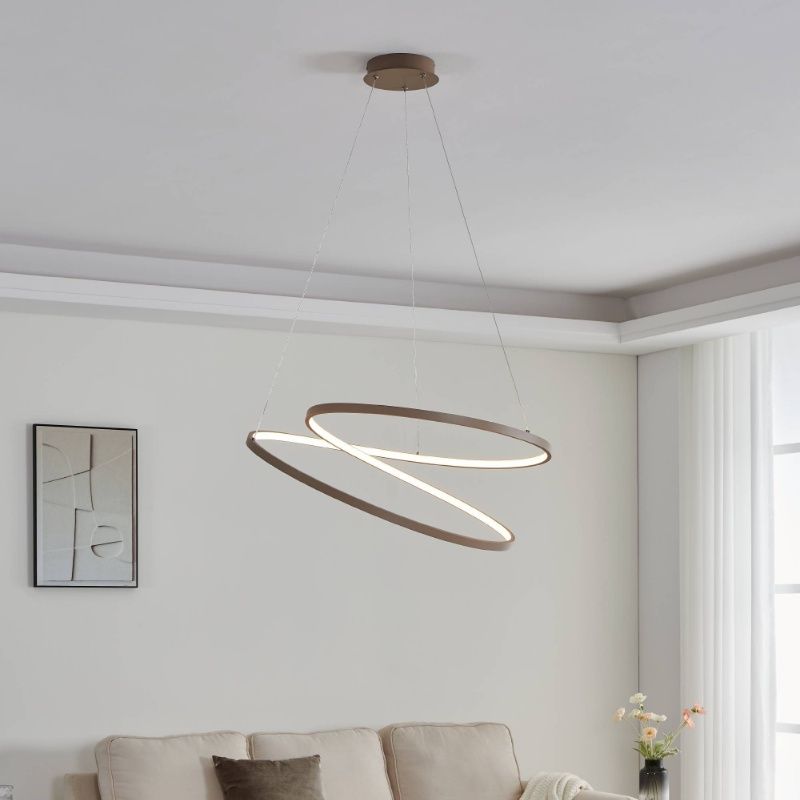 Moderni alumiini riippuvalaisin beige, Ties, 42W, 3000K LED