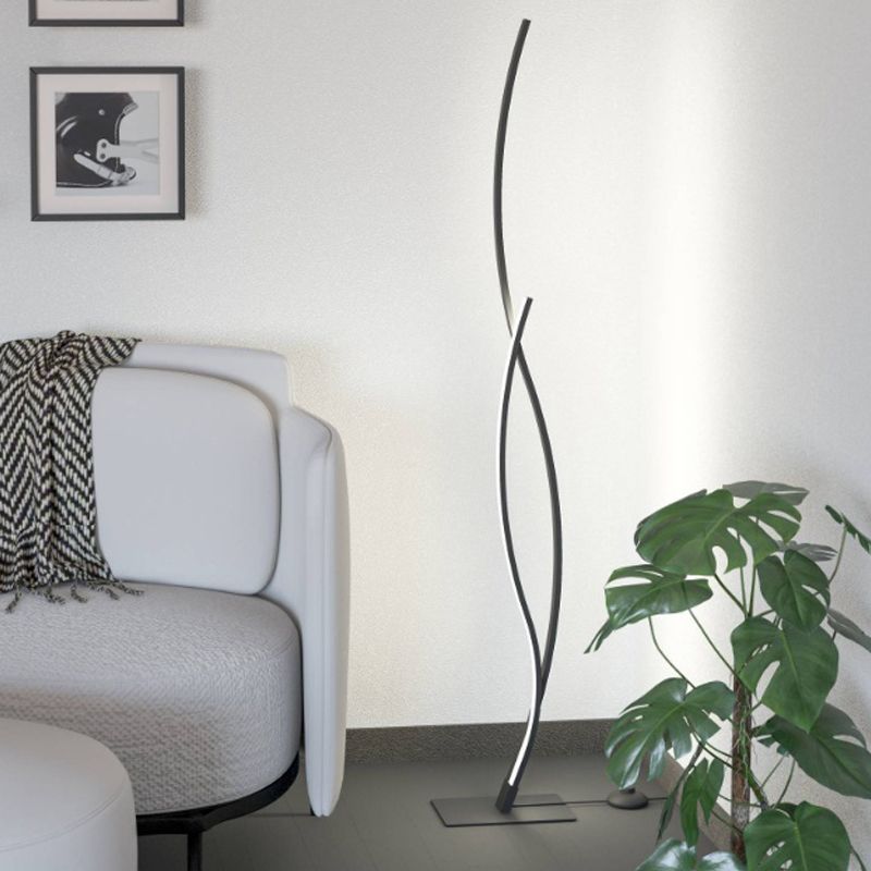 Design teräs lattiavalaisin musta, Tevin, 20W, 4000K LED, katkaisimella