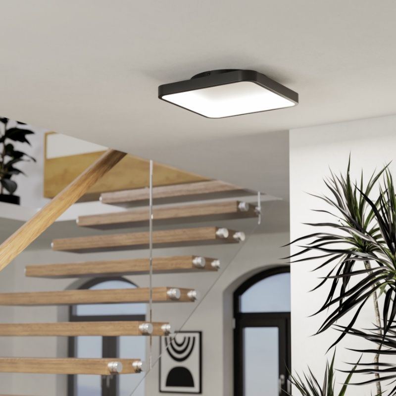 Moderni teräs äly kattovalaisin musta, Shauni, 20W, RGBW LED, kaukosäätimellä Moderni teräs äly kattovalaisin musta, Shauni, 20W, RGBW LED, kaukosäätimellä