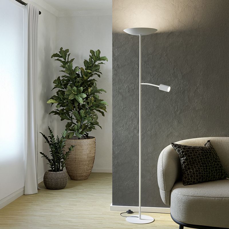 Moderni teräs lattiavalaisin valkoinen, Crijn, 26,5W, 2700K LED, kosketushimmentimellä