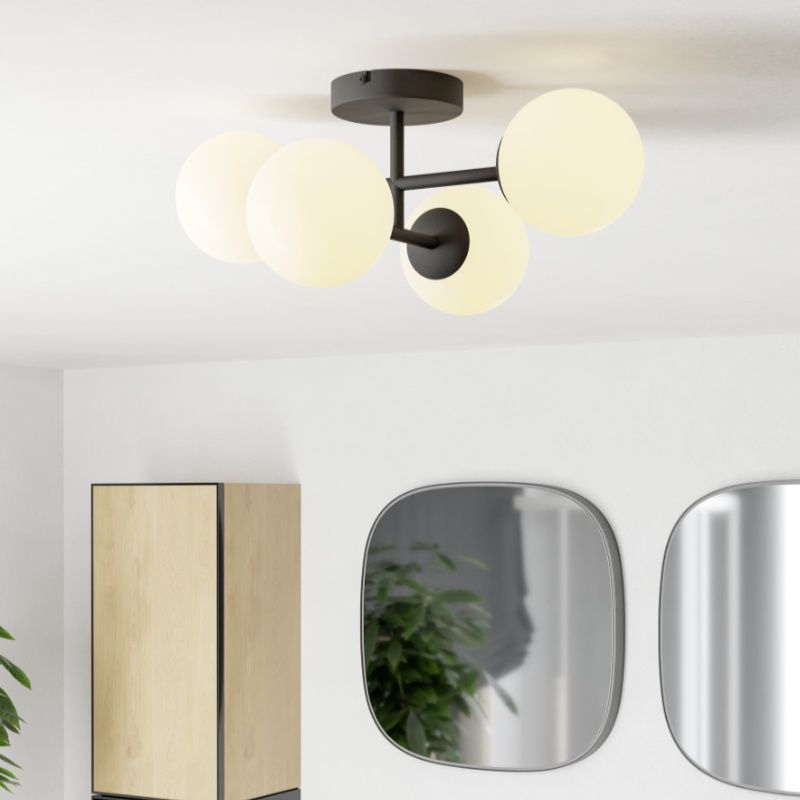 Moderni teräs kattovalaisin musta, Cornee, 4,2W, 2700K LED, IP44