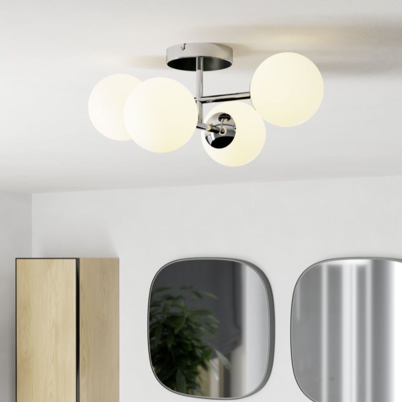 Moderni teräs kattovalaisin kromi, Cornee, 4,2W, 2700K LED, IP44 Moderni teräs kattovalaisin kromi, Cornee, 4,2W, 2700K LED, IP44