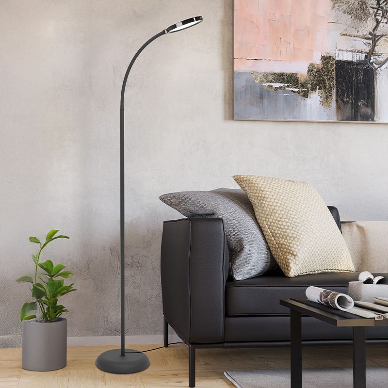 Moderni muovi lattiavalaisin musta, Querine, 5,5W, white switch LED, 3-portaisesti himmennettävä
