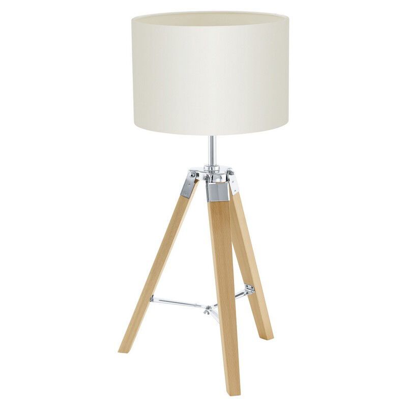 Rustiikkinen puu pöytävalaisin beige, Joana, katkaisimella