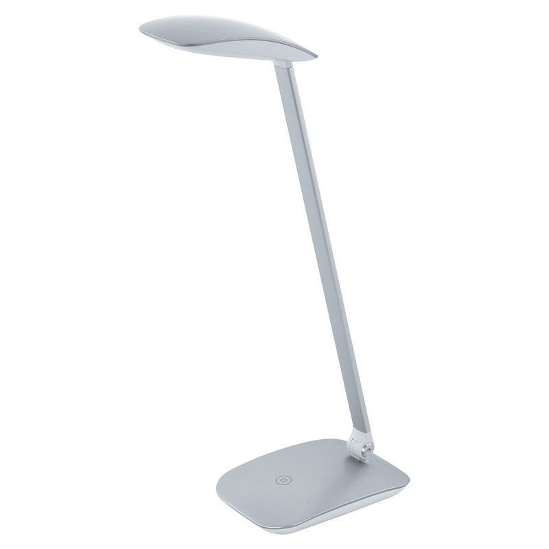 Moderni muovi työpöytävalaisin hopea, Arslan, 5W, 4000K LED, kosketushimmentimellä