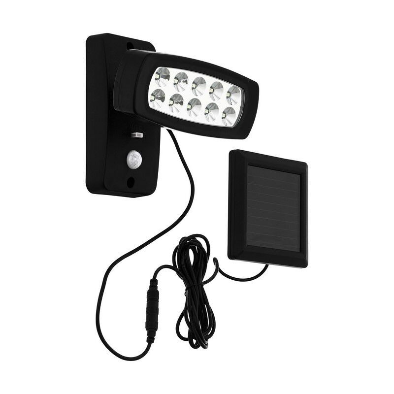 Muovi aurinkovoimainen ulkovalaisin musta, Fuat, 2W, 3000K LED, IP44 Muovi aurinkovoimainen ulkovalaisin musta, Fuat, 2W, 3000K LED, IP44