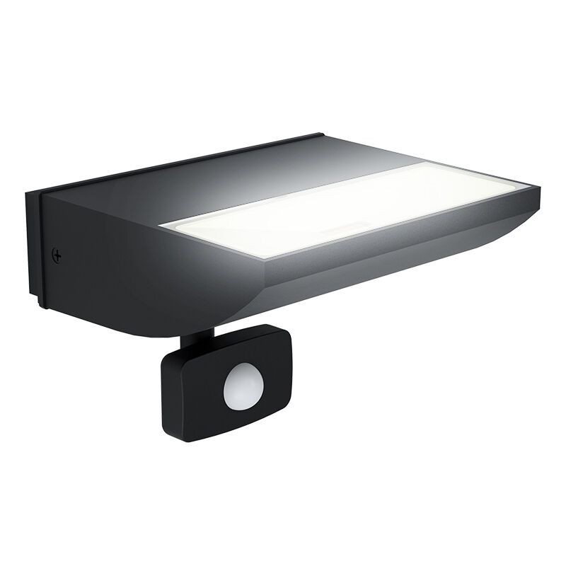 Moderni alumiini liiketunnistimella varustettu ulkoseinävalaisin musta, Samuel, 10,5W, 3000K LED, IP44