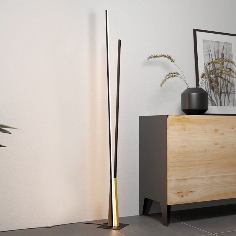 Moderni alumiini lattiavalaisin musta, Leintje, 12,8W, 3000K LED, katkaisimella