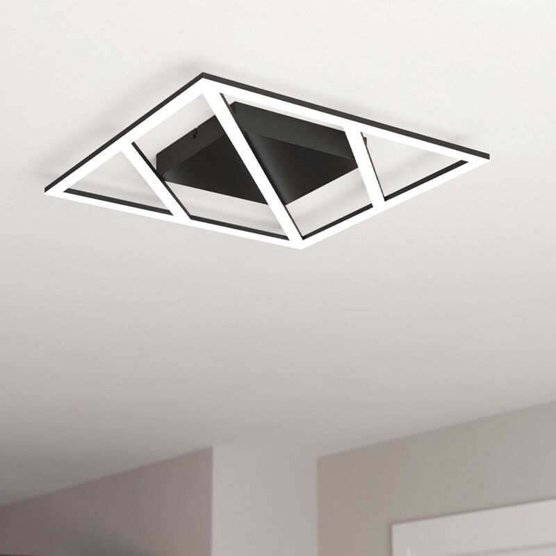 Design alumiini kattolamppu musta, Kenley, 21W, lämmin–kylmä valkoinen säädettävä LED, 3-portaisesti himmennettävä