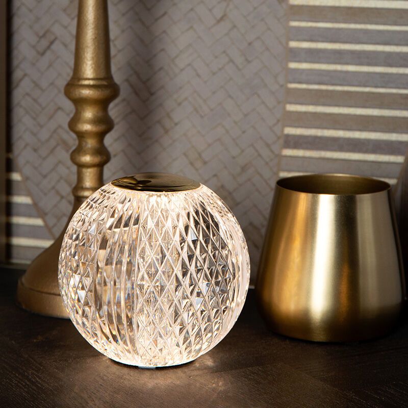 Läpinäkyvä akryyli pöytävalaisin, Cintra, 1,5W, 3000K LED, 3-portaisesti himmennettävä