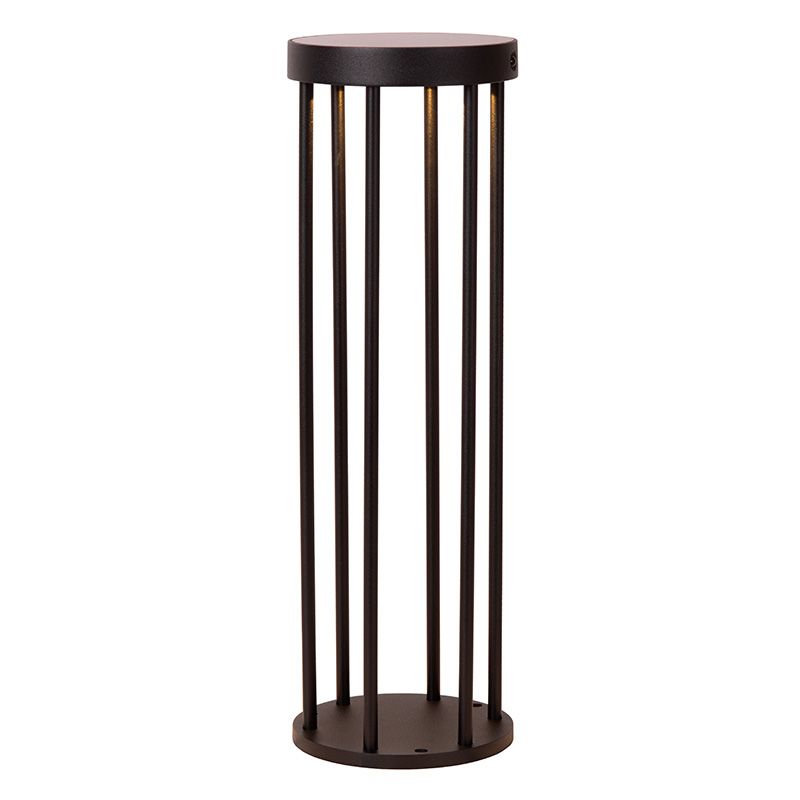 Musta alumiini aurinkovoimainen ulkolattiavalaisin, Jackson, 2W, 2700K LED, IP65, 3-portaisesti himmennettävä
