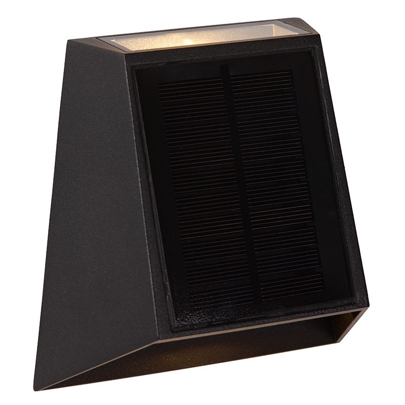 Musta alumiini aurinkovoimainen ulkovalaisin, Luton, 1W, 2700K LED, IP54