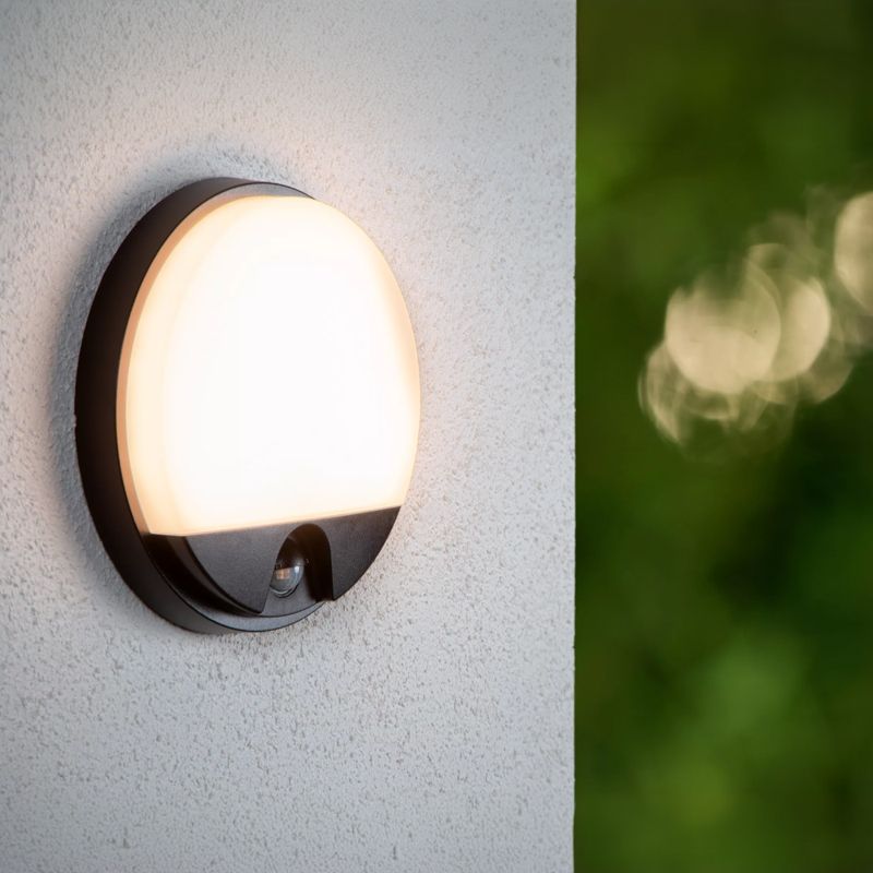 Musta muovi kylpyhuoneen seinävalaisin, Hups Ir, 10W, 3000K LED, IP54