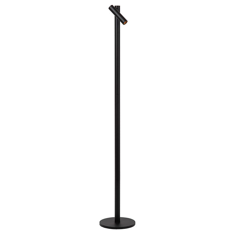 Musta alumiini ladattava lattiavalaisin, Antrim, 2,2W, 2700K LED, IP54, kosketushimmentimellä