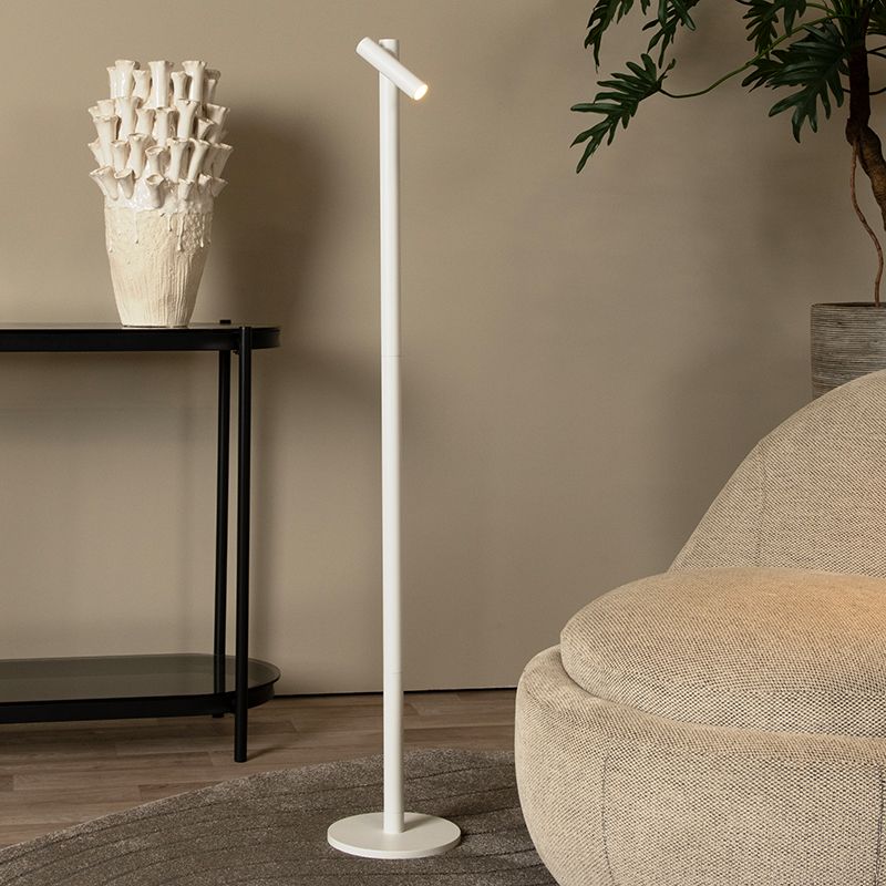 Valkoinen alumiini ladattava lattiavalaisin, Antrim, 2,2W, 2700K LED, IP54, kosketushimmentimellä