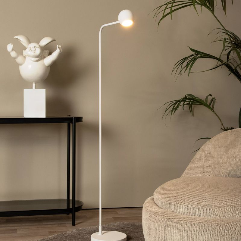 Valkoinen metalli ladattava lattiavalaisin, Comet, 3W, 2700K LED, kosketushimmentimellä