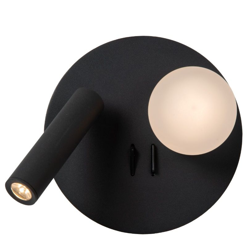 Musta metalli sängynvalaisin, Matiz, 3,5W, 3000K LED, katkaisimella