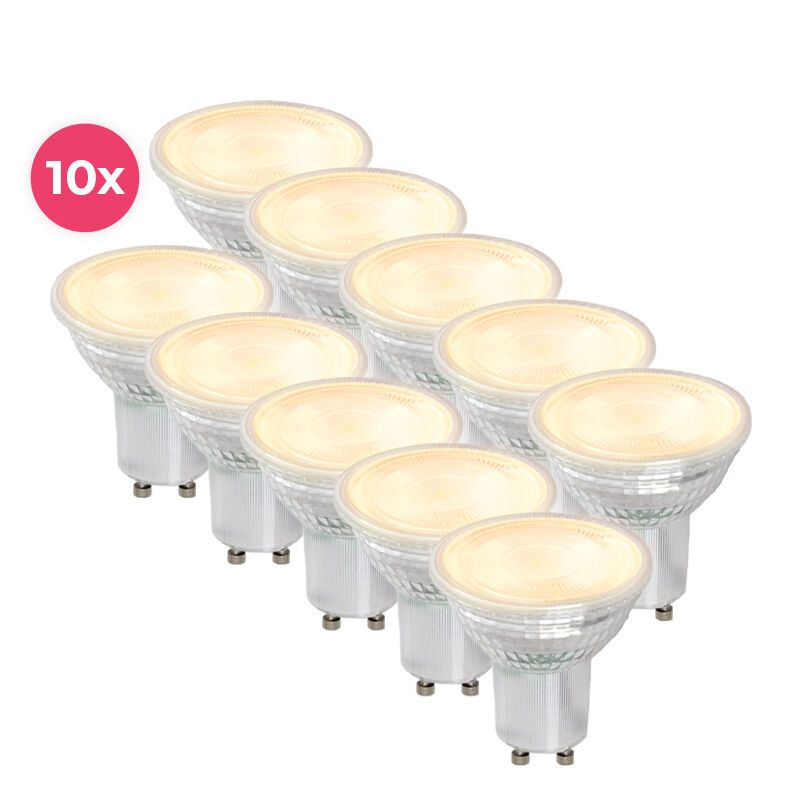 10 kpl läpinäkyvää GU10 LED-spottilamppua Antonie, 3 wattia, 2700K (lämmin valkoinen)