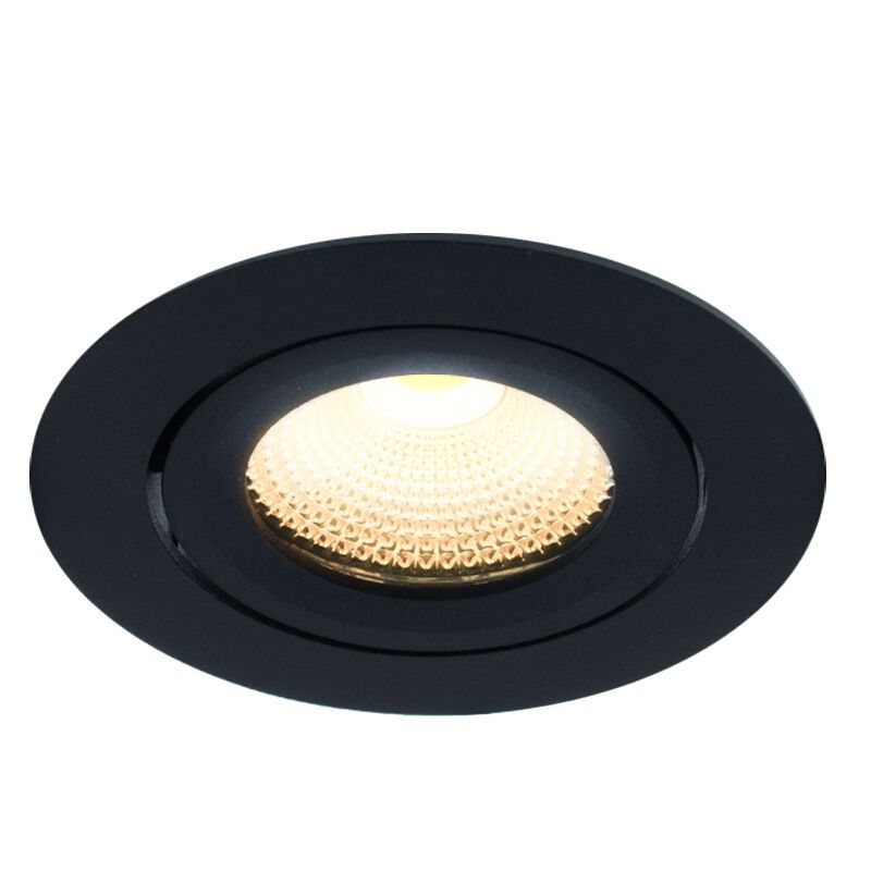 Musta alumiini upotettava spottivalaisin, Wimke, 5W, 2700K LED, IP44