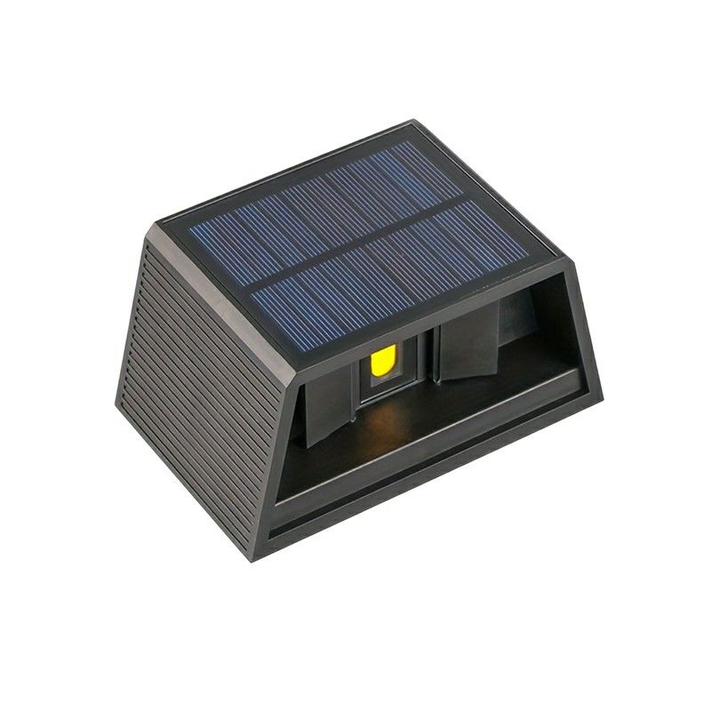Musta aurinkokennolla toimiva ulkoseinävalaisin, muovia, Shira, 3W, 2700K LED, IP65 Musta aurinkokennolla toimiva ulkoseinävalaisin, muovia, Shira, 3W, 2700K LED, IP65