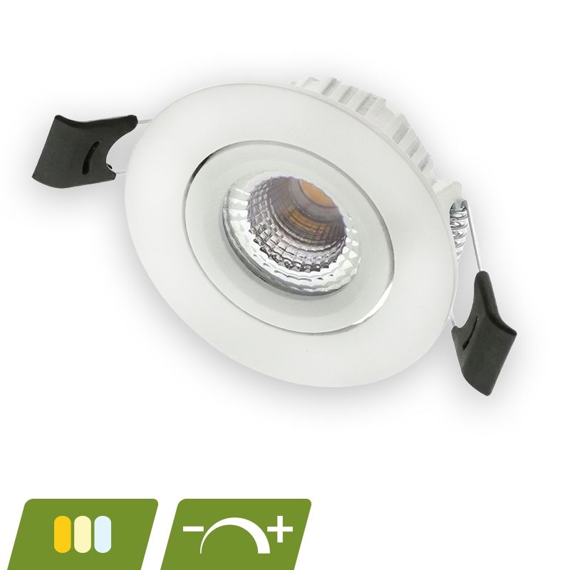 Valkoinen alasvalo alumiinia, Phyllis, 5W, valkoinen LED-kytkin, IP65 Valkoinen alasvalo alumiinia, Phyllis, 5W, valkoinen LED-kytkin, IP65
