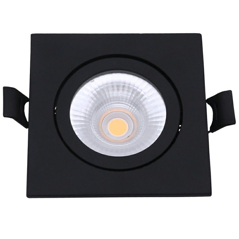 Musta alasvalo alumiinia, Loura, 6W, valkoinen LED-kytkin, IP65