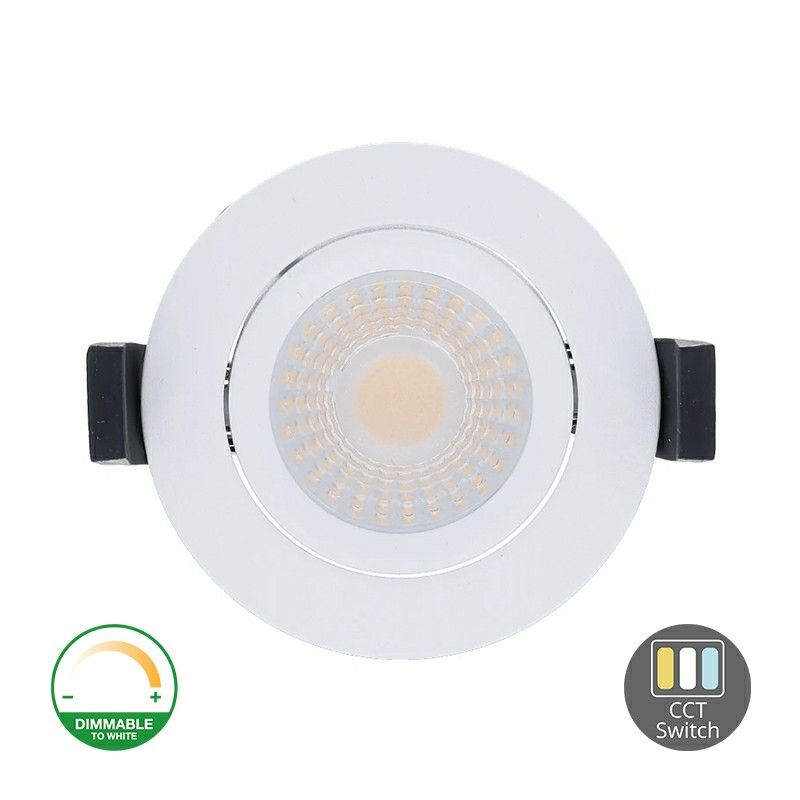Valkoinen alasvalo alumiinia, Maite, 7W, valkoinen kytkin-LED, IP65