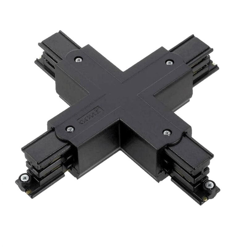 X-muotoinen liitin 3-vaihekiskoon, musta, Pro