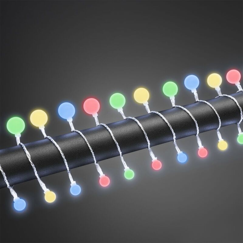 16 m LED-jouluvaloja ulkokäyttöön, 80 värillistä pallovaloa