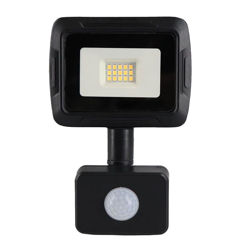 Alumiini sensorilla varustettu heitin musta, Miro, 10W, 3000K LED, IP65