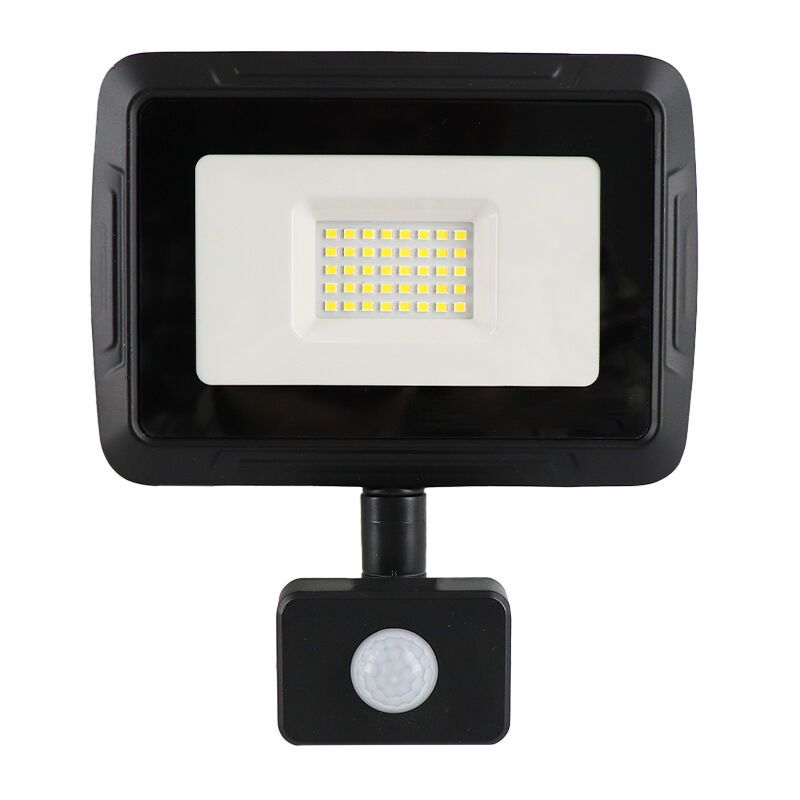 Alumiini sensorilla varustettu heitin musta, Miro, 30W, 6000K LED, IP65
